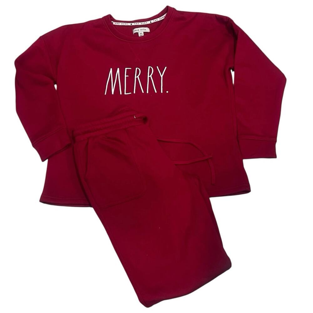 Rae Dunn Red Merry Pajama Lounge Set Medium - Picture 4 of 6